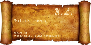 Mellik Leona névjegykártya
